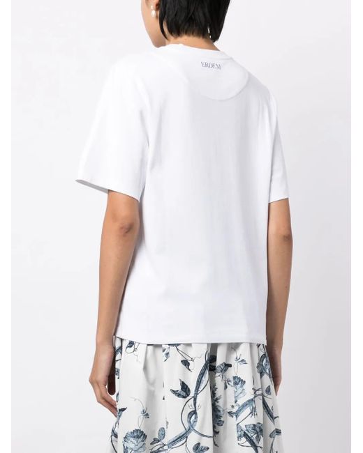 Erdem Blue Graphic-Print Cotton T-Shirt