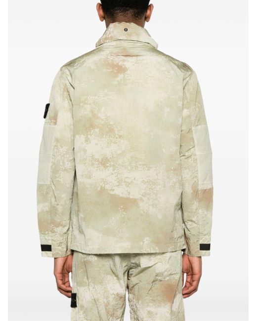 Stone Island Natural Compass-badge Camouflage-print Jacket for men