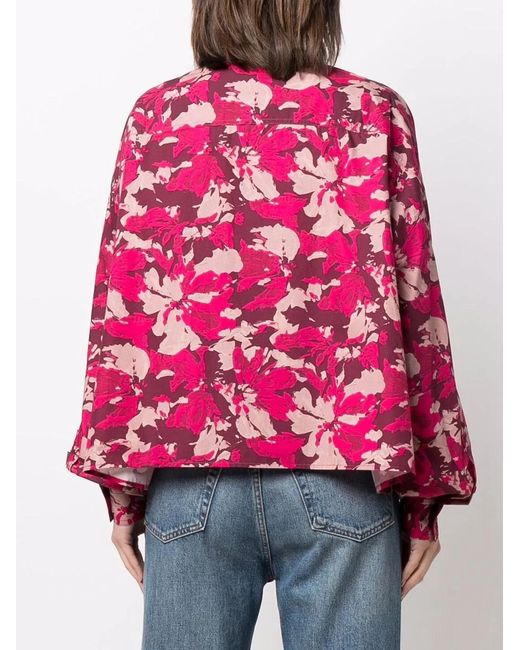 Woolrich Pink Floral-Print Cotton Shirt