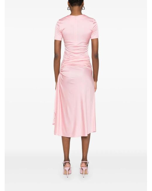 Vestido midi drapeado Givenchy de color Pink