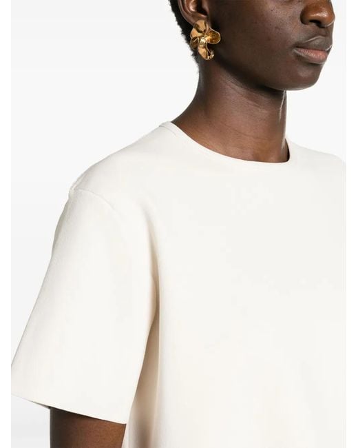 Jil Sander White Fine-ribbed Top