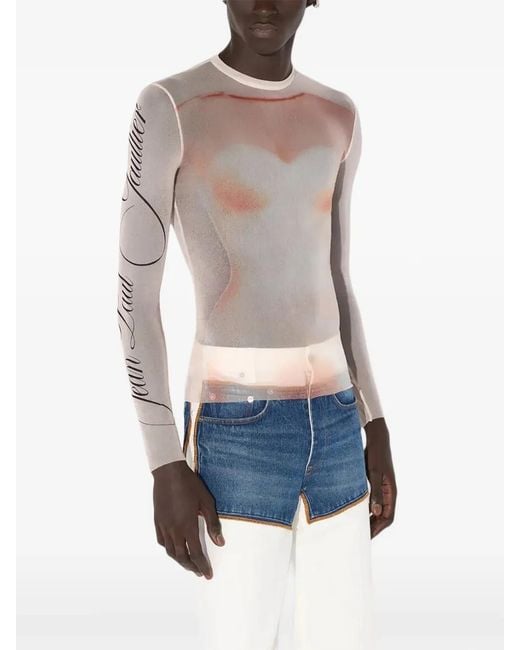 Jean Paul Gaultier Pink Silhouette-Print T-Shirt
