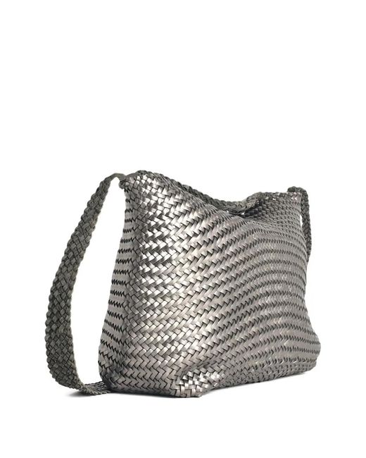 Dragon Diffusion Gray Leather Shoulder Bag