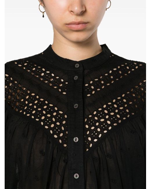 Camisa Safi con bordado inglés Isabel Marant de color Black