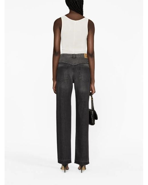 Isabel Marant Gray Noemie Patchwork Denim Jeans