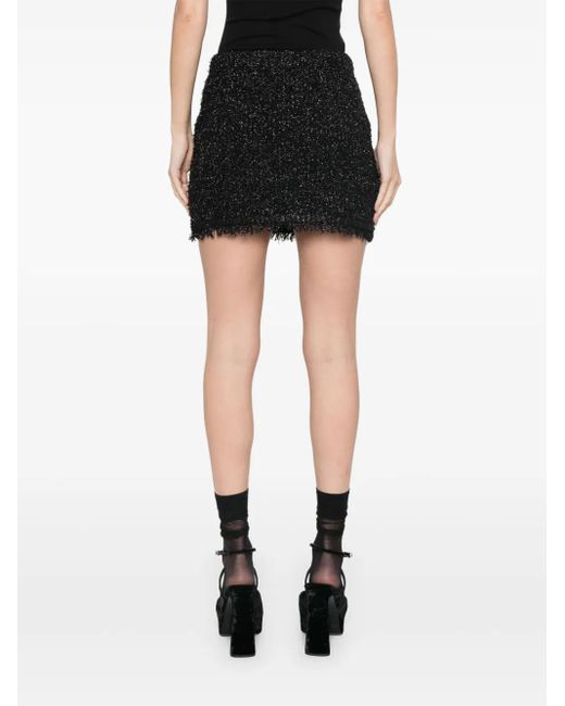 Gucci Black Lamé And Viscose Mini Skirt, Ready-To-Wear