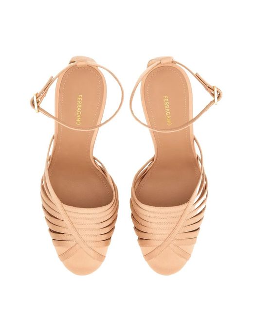 Ferragamo Pink Strappy Pumps
