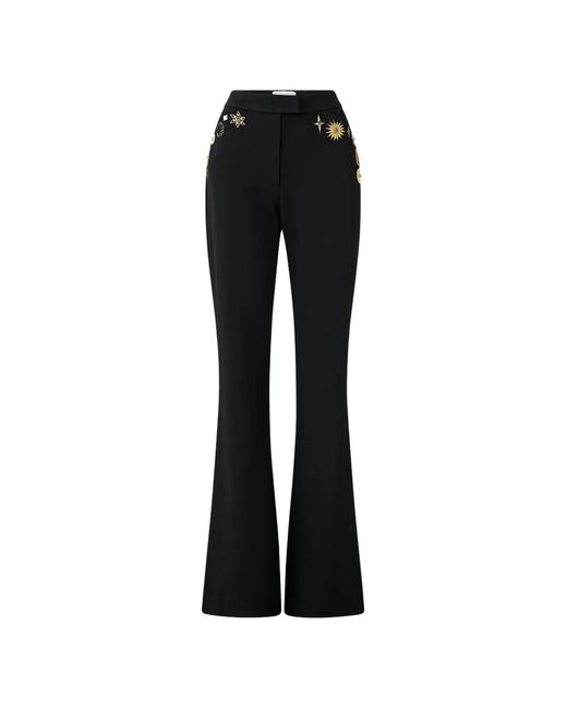 Camilla Black Mid-Rise Flared Trousers