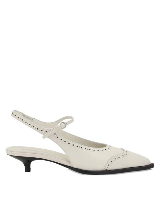 Miu Miu White Slingback Leather Pumps