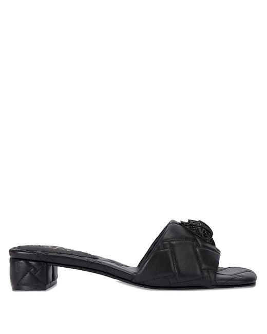Kurt Geiger Black Gesteppte Sandalen mit Verzierung