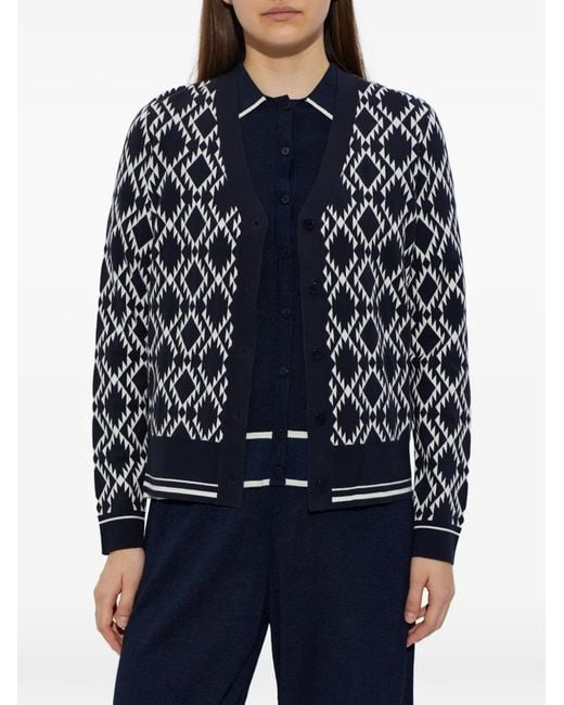 Bogner Black Amber Diamond-Pattern Cardigan