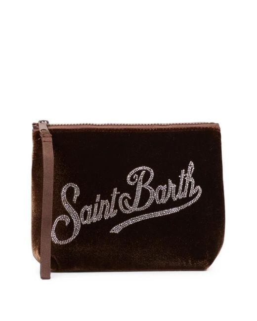 Mc2 Saint Barth Black Velvet Clutch Bag