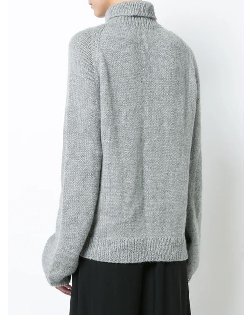 Voz Gray Cable-Knit Turtleneck Jumper