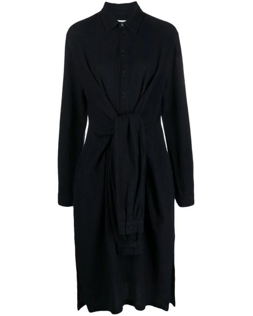 Henrik Vibskov Black Spread-Collar Shirtdress