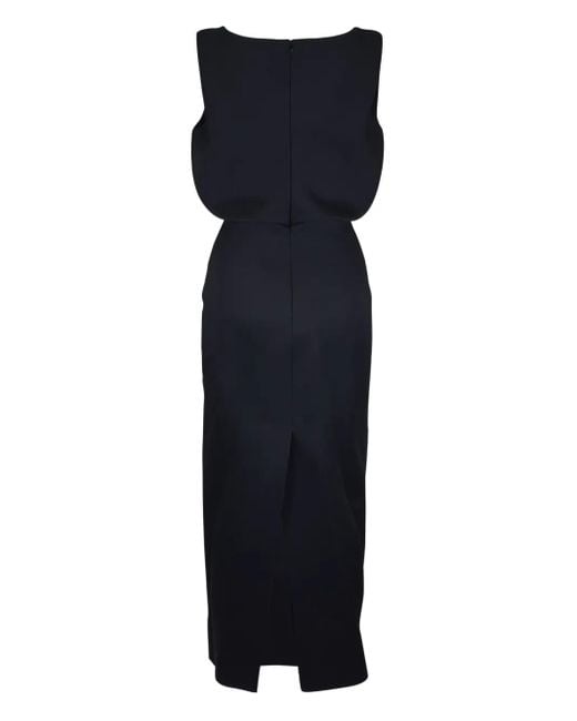 Khaite Blue Fitted-Waistband Midi Dress