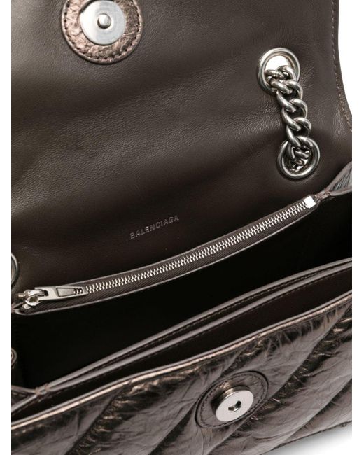 Petit sac porté épaule Crush en cuir Balenciaga en coloris Gray