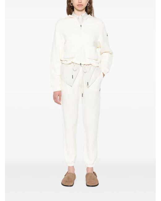 Moncler White Drawstring Trousers