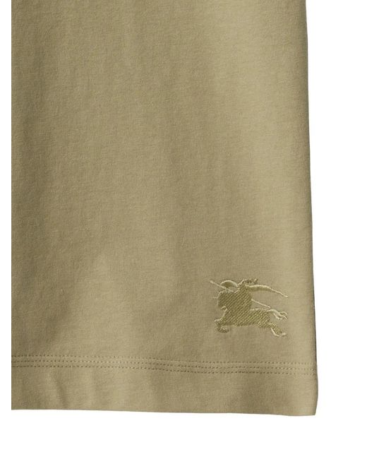 Burberry Green Logo-Embroidered Cotton Dress