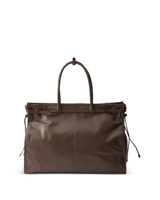 Prada Brown Bonnie Leather Tote Bag for men