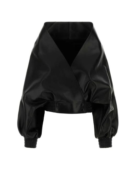 Balenciaga Black Off-The-Shoulder Cropped Jacket