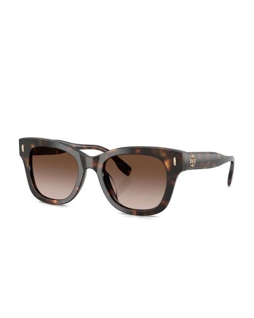 Tory Burch Brown Tortoiseshell Square Sunglasses