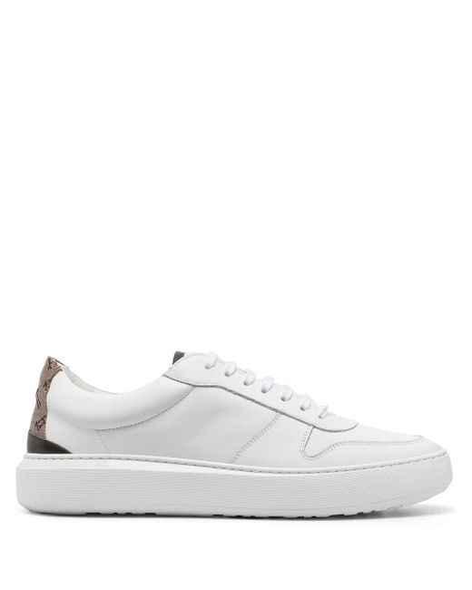 Herno White Monogram-heel Low-top Sneakers for men