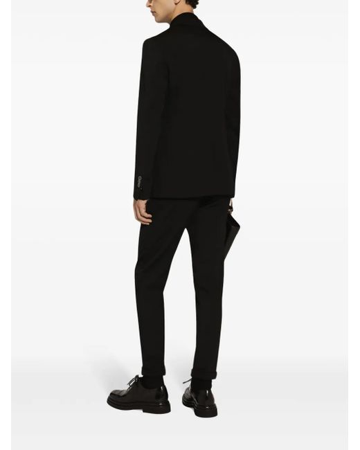 Dolce & Gabbana Black Peak Lapel Single-Breasted Jacket for men