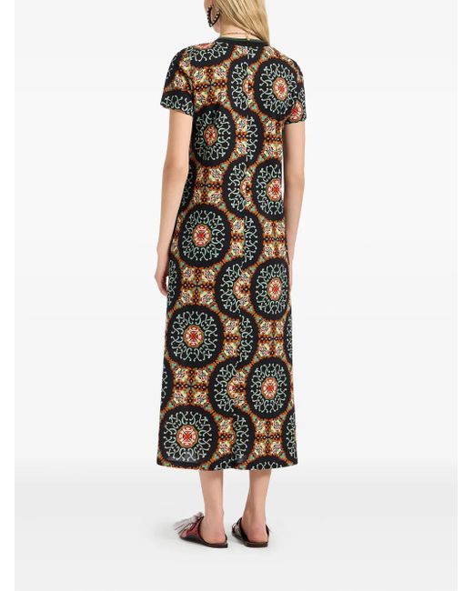 LaDoubleJ Black Sporty Swing Short-Sleeve Midi Dress
