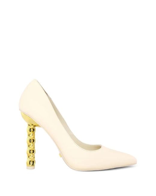 Kat Maconie Natural Lydia Chain-Link Heel Pumps