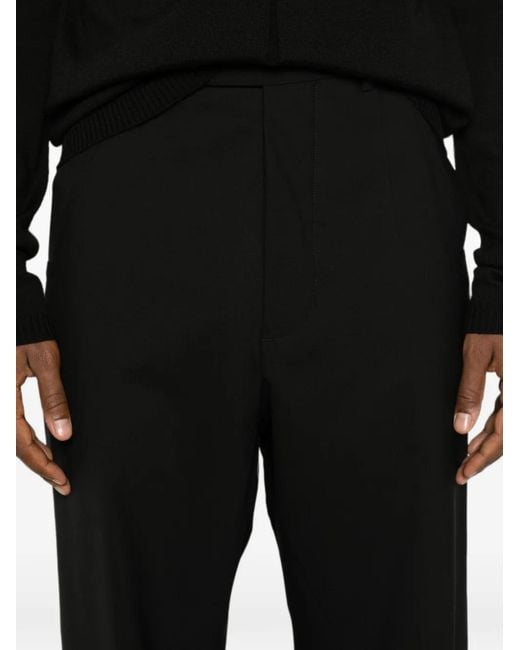 Rick Owens Black Pressed-Crease Tailored Trousers for men