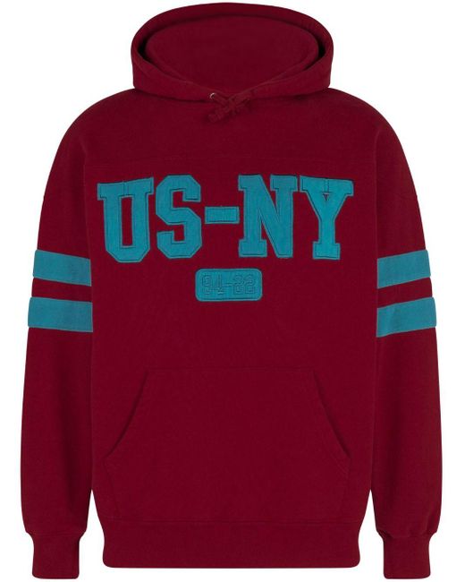 Supreme Red Us-ny Cotton Hoodie