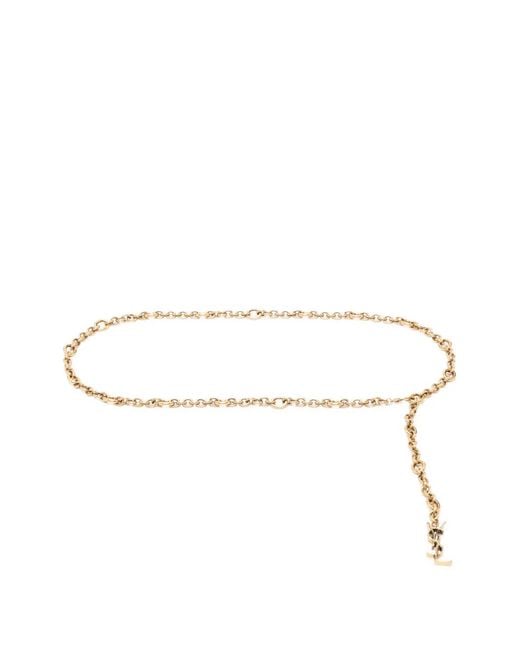 Saint Laurent Metallic Chain Logo Charm Belt