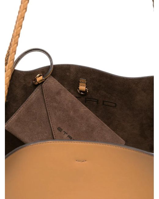 Etro Natural Braided-Handle Shoulder Bag
