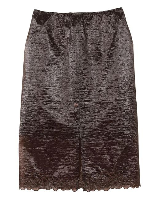 CECILIE BAHNSEN Brown Floral-Trim Briaskirt Skirt
