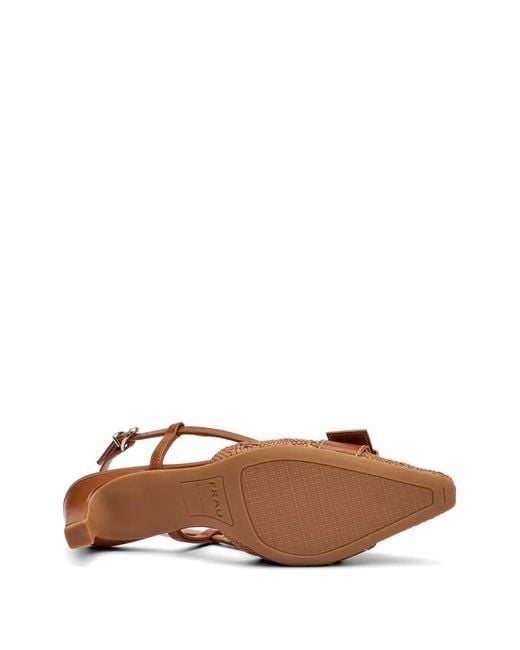 Frau Brown Slingback Buckle Pumps