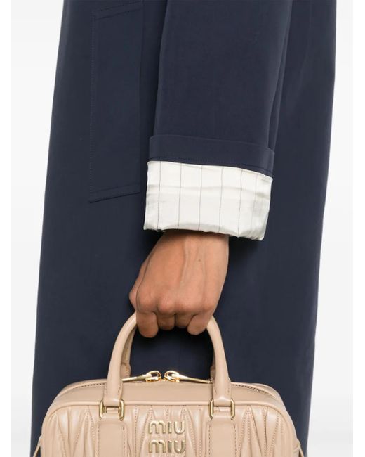 Miu Miu Blue Cotton Single-Breasted Coat