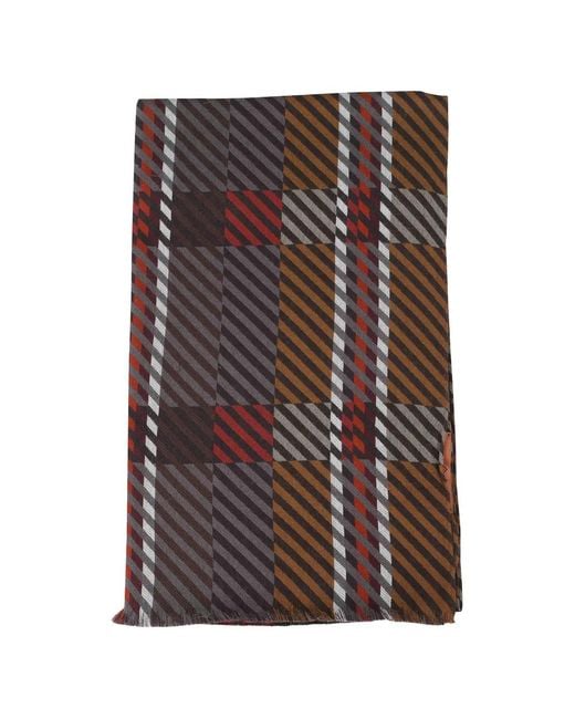 Sciarpa A Quadri Con Frange di Missoni in Brown