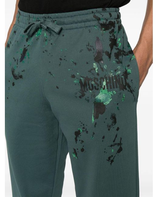 Moschino Blue Logo-print Track Pants for men