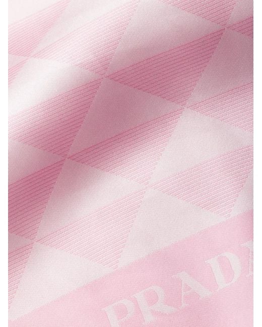 Prada Pink Printed Silk Scarf