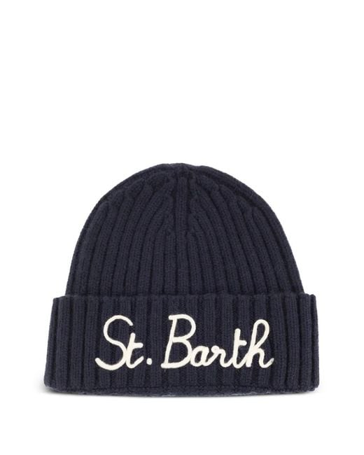 Mc2 Saint Barth Blue Wengen Ribbed Beanie Hat for men