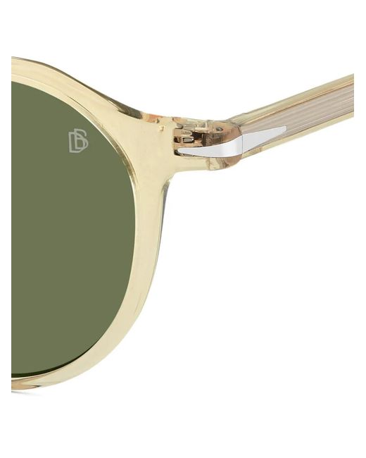 David Beckham Green Round-Frame Sunglasses for men