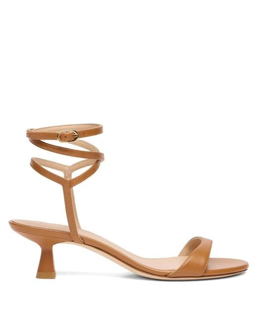 Stuart Weitzman Natural Wrap Leather Sandals