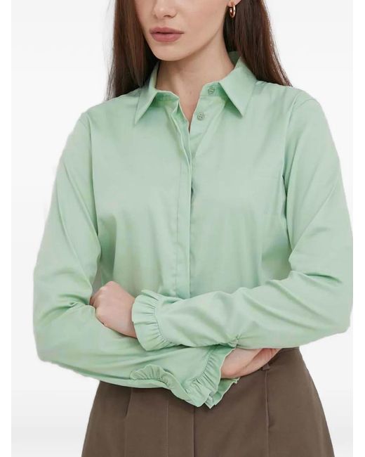 Mos Mosh Green Mattie Ruffled Long-Sleeves Shirt