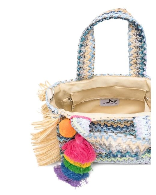 Marc Ellis Natural Small Buby S. Claire Fringed Tassel-Detail Tote Bag