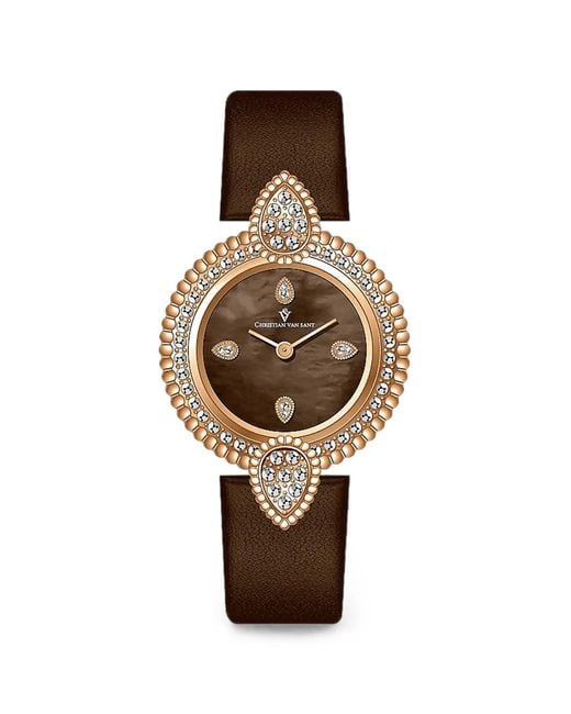 Christian Van Sant White Montre Valor 24 Mm À Ornements En Cristal