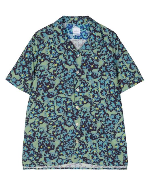 PS by Paul Smith Blue Bold Florals Print T-shirt for men