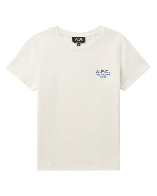 A.P.C. White T-Shirt mit Logo-Print