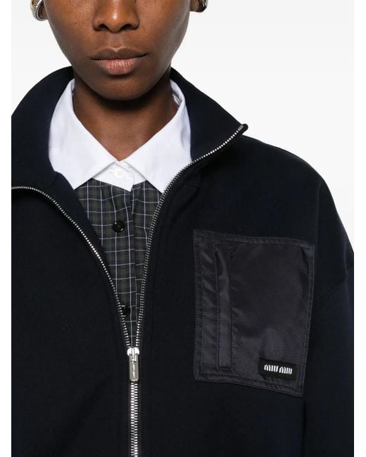 Miu Miu Black Zip Pocket Sweatshirt