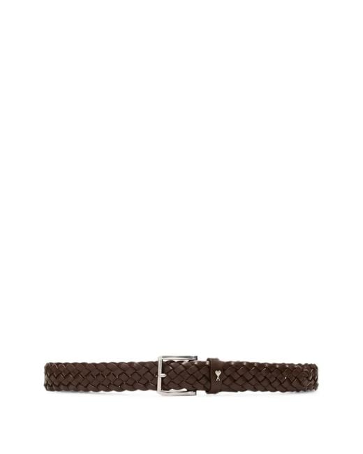 AMI White Braided Paris Paris Cow Leather Belt 30Mm