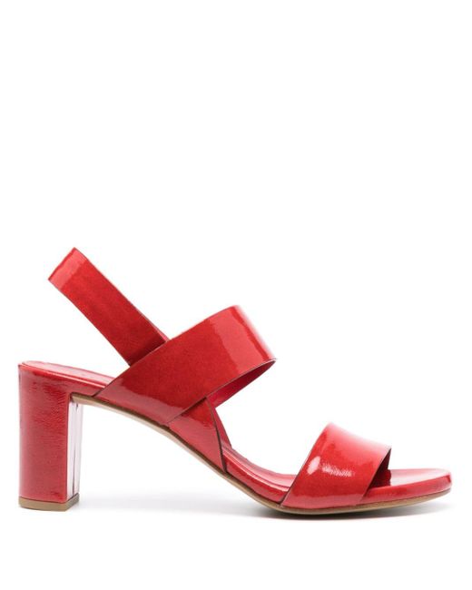Roberto Del Carlo Red 75mm Patent Leather Sandals